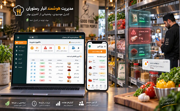 طراحی و توسعه سامانه مدیریت هوشمند انبار رستوران‌ها